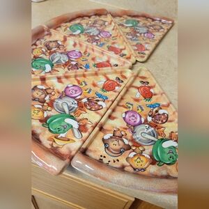 Vintage 90s Deborah Mallow pizza plates